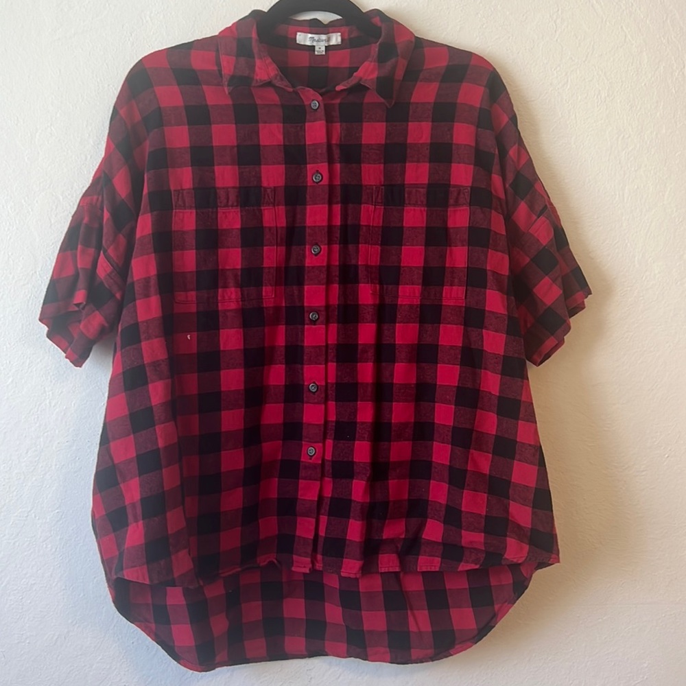 Madewell Red Flannel Short Sleeves